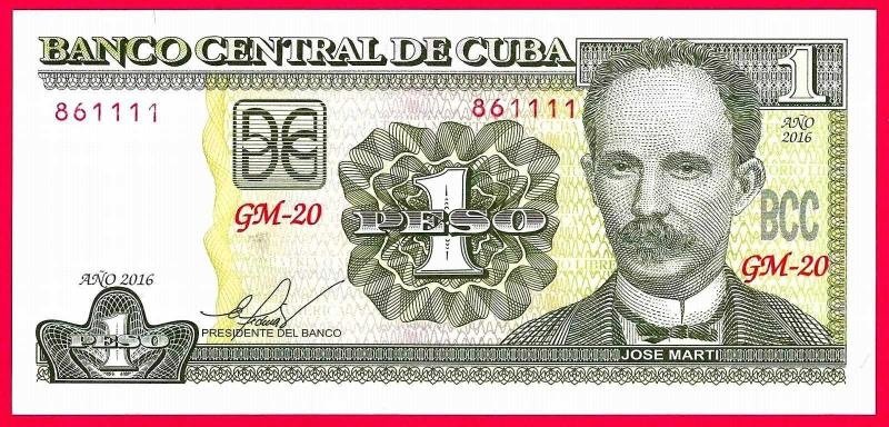Banknot Kuba 1 Peso 2016 UNC