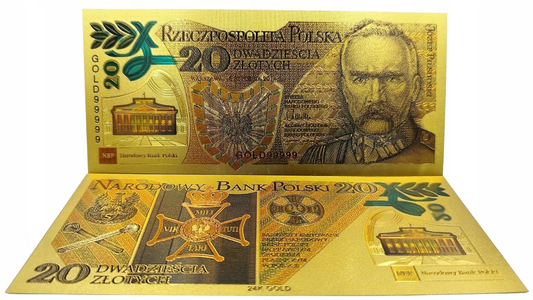 Banknot fantazyjny pozłacany 20 złotych – niezwykły połączenie sztuki, elegancji i magii pieniądza